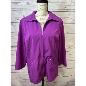 Peck & Peck weekend purple zip up jacket size‎ medium